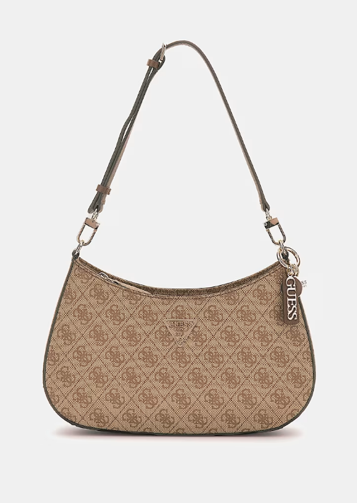 GUESS Borsa a spalla noelle 4g logo beige multi