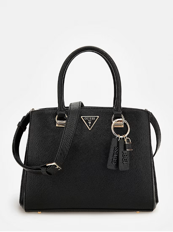 GUESS Borsa a mano noelle saffiano nero