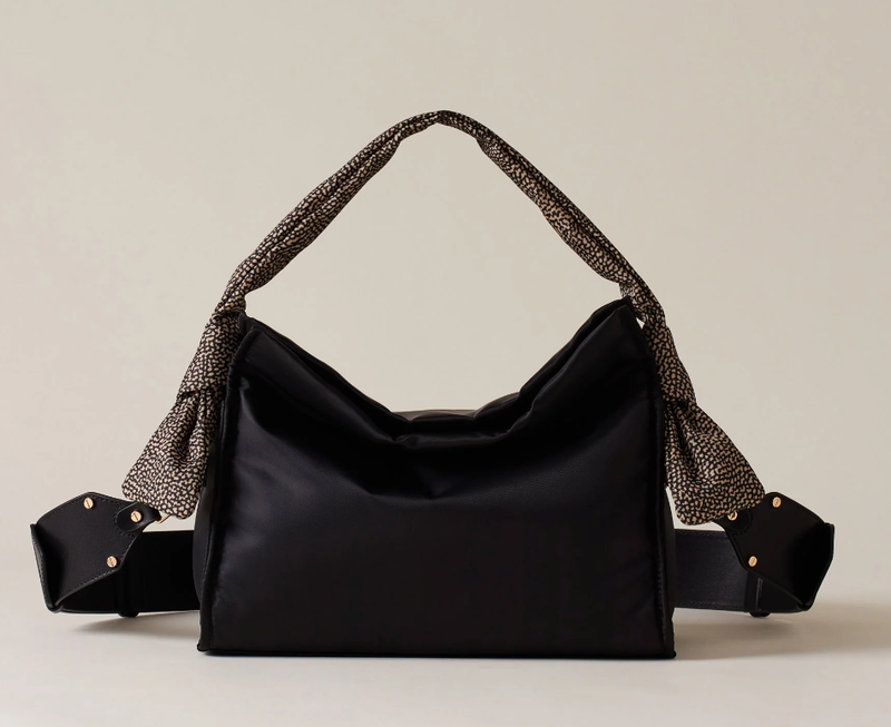 BORBONESE HOBO LOVER SMALLBORSA A SPALLA DI TESSUTO RICICLATO TINTA UNITA