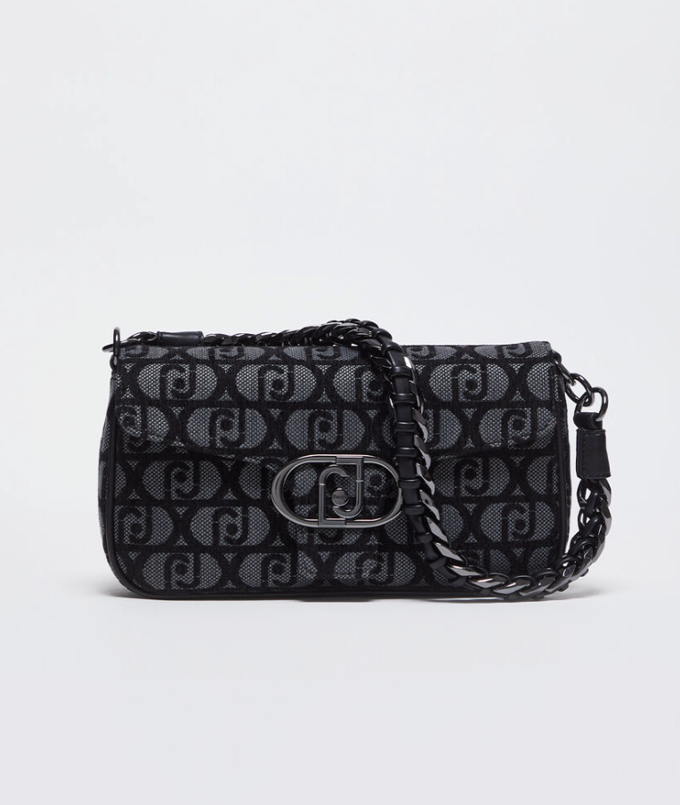 Liu Jo Borsa a spalla jacquard con logo nero