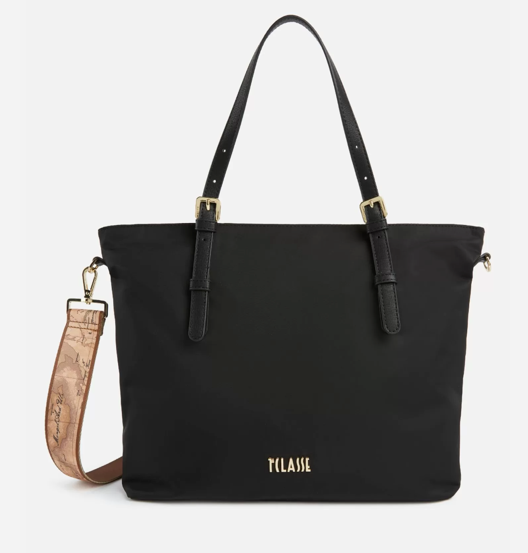 Alviero Martini Prima Classe Nylon Metaverse borsa shopping Nera