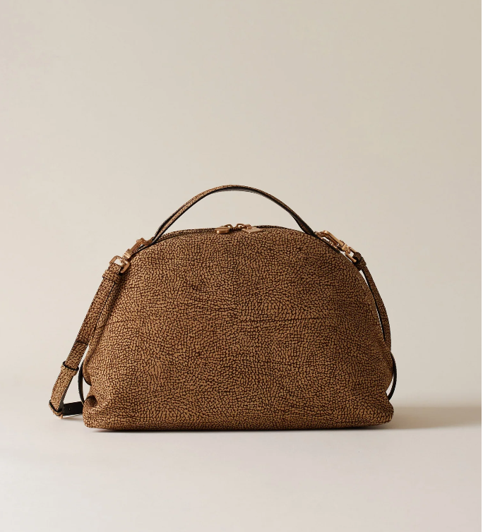 BORBONESE BAULETTO MEDIUM Borsa a Mano di Camoscio OP