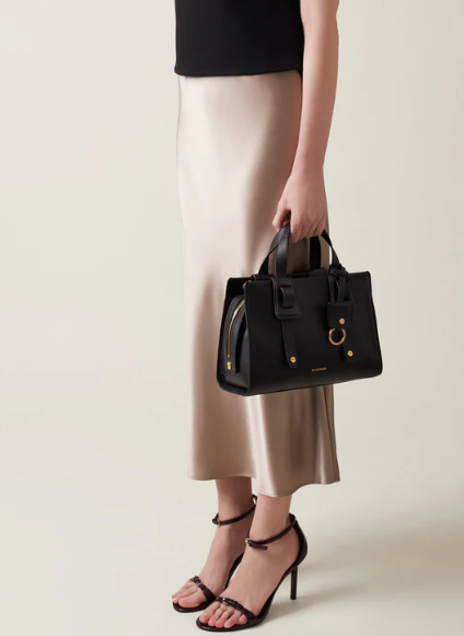 DÉJEUNER BAULETTO SMALL Borsa a Mano di Pelle Nero