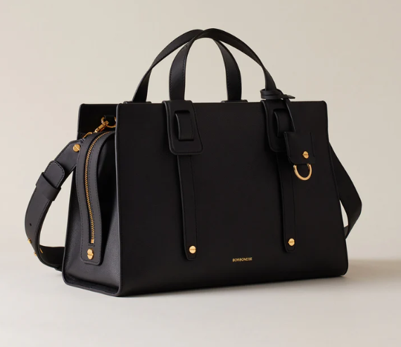 BORBONESE DÉJEUNER BAULETTO MEDIUM Borsa a Mano di Pelle Nero