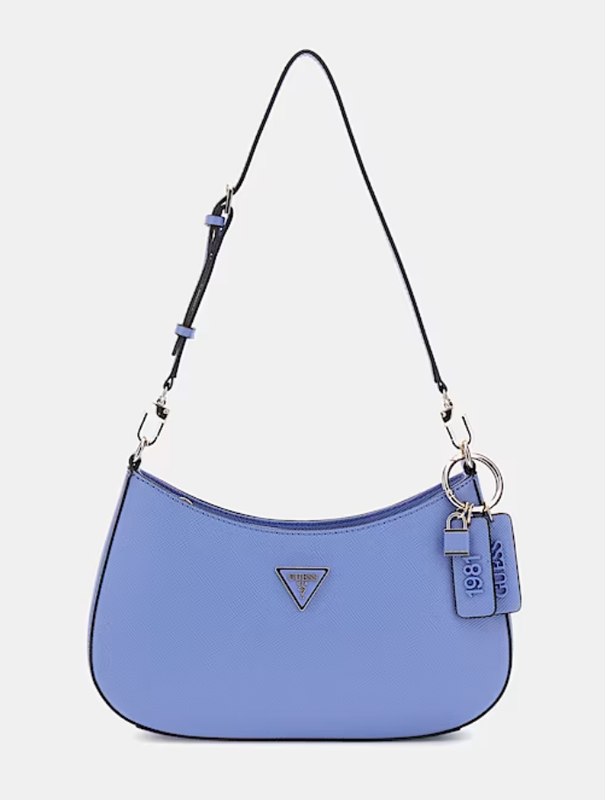GUESS Borsa a spalla noelle saffiano azzurro