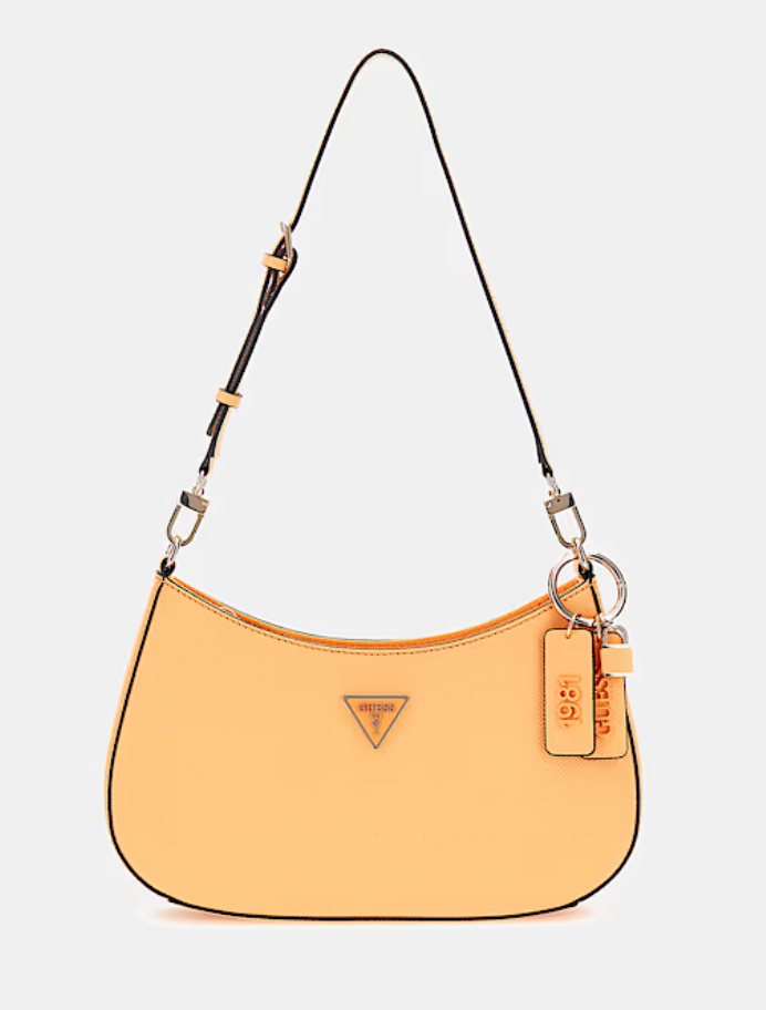 GUESS Borsa a spalla noelle saffiano arancione