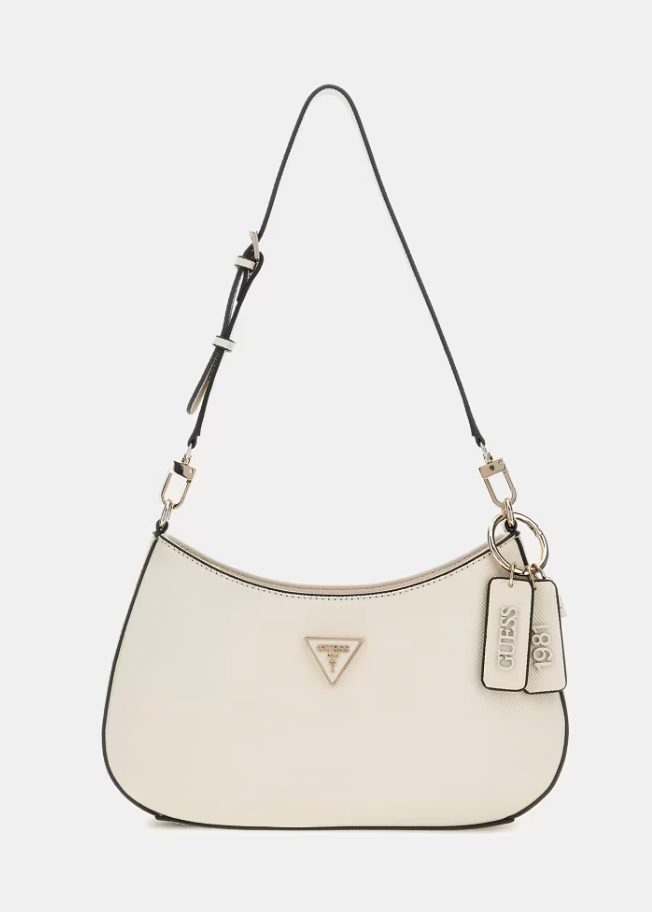 GUESS Borsa a spalla noelle saffiano bone