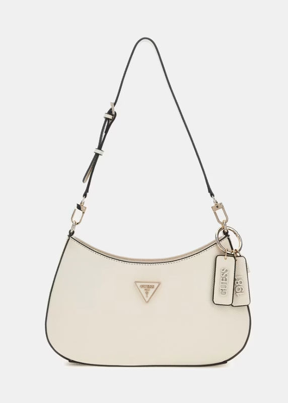 GUESS Borsa a spalla noelle saffiano bone