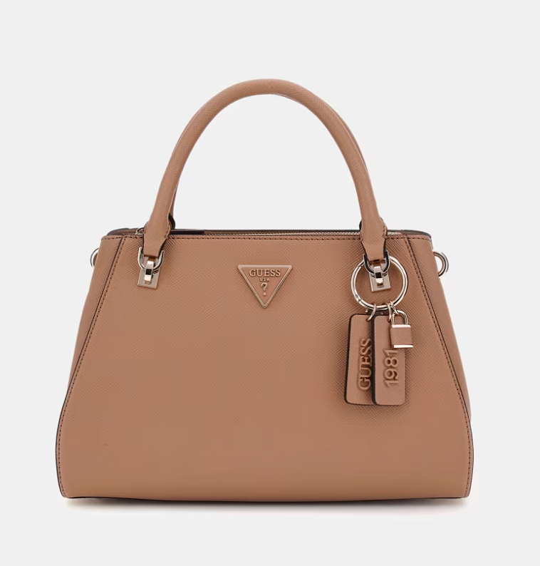 GUESS Borsa a mano Noelle saffiano beige