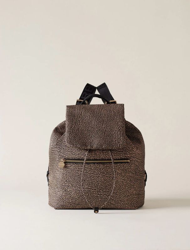 BORBONESE ZAINO MEDIUM Borbonese OP Natural/Black
