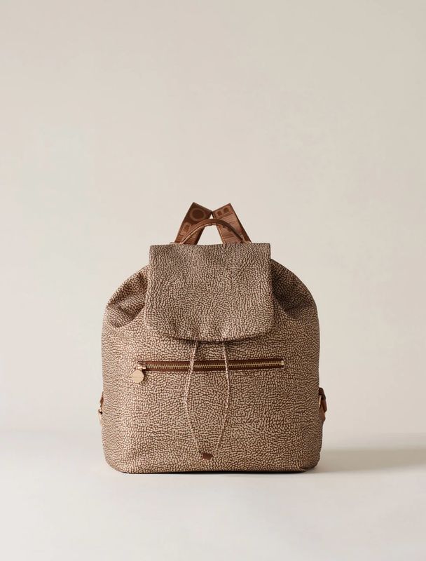 BORBONESE ZAINO MEDIUM Borbonese Beige/Brown