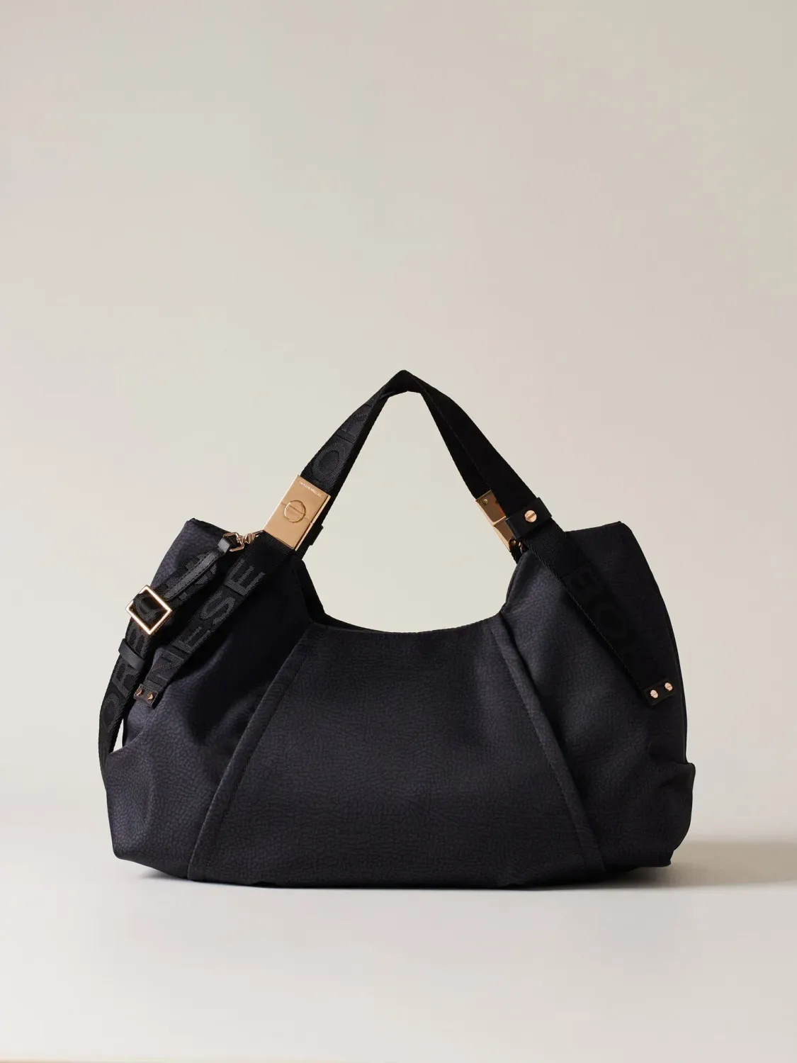 BORBONESE BAULETTO FOLD MEDIUM Borsa a Mano di Tessuto Riciclato OP