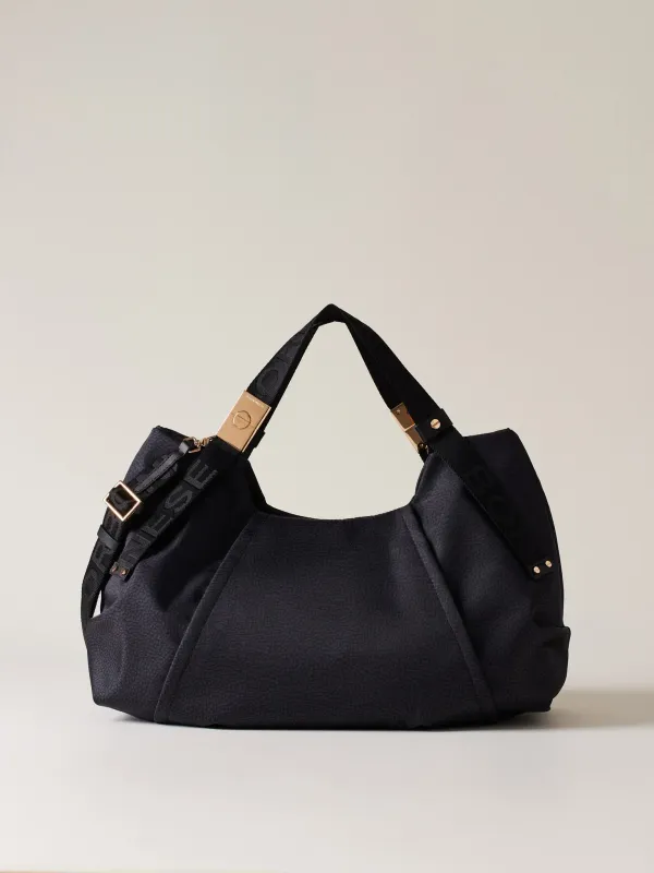 BORBONESE BAULETTO FOLD MEDIUM Borsa a Mano di Tessuto Riciclato OP