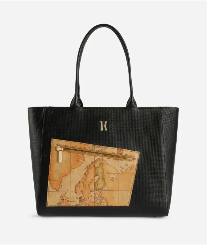 Alviero Martini Prima Classe Geo Pagoda borsa shopping Nera
