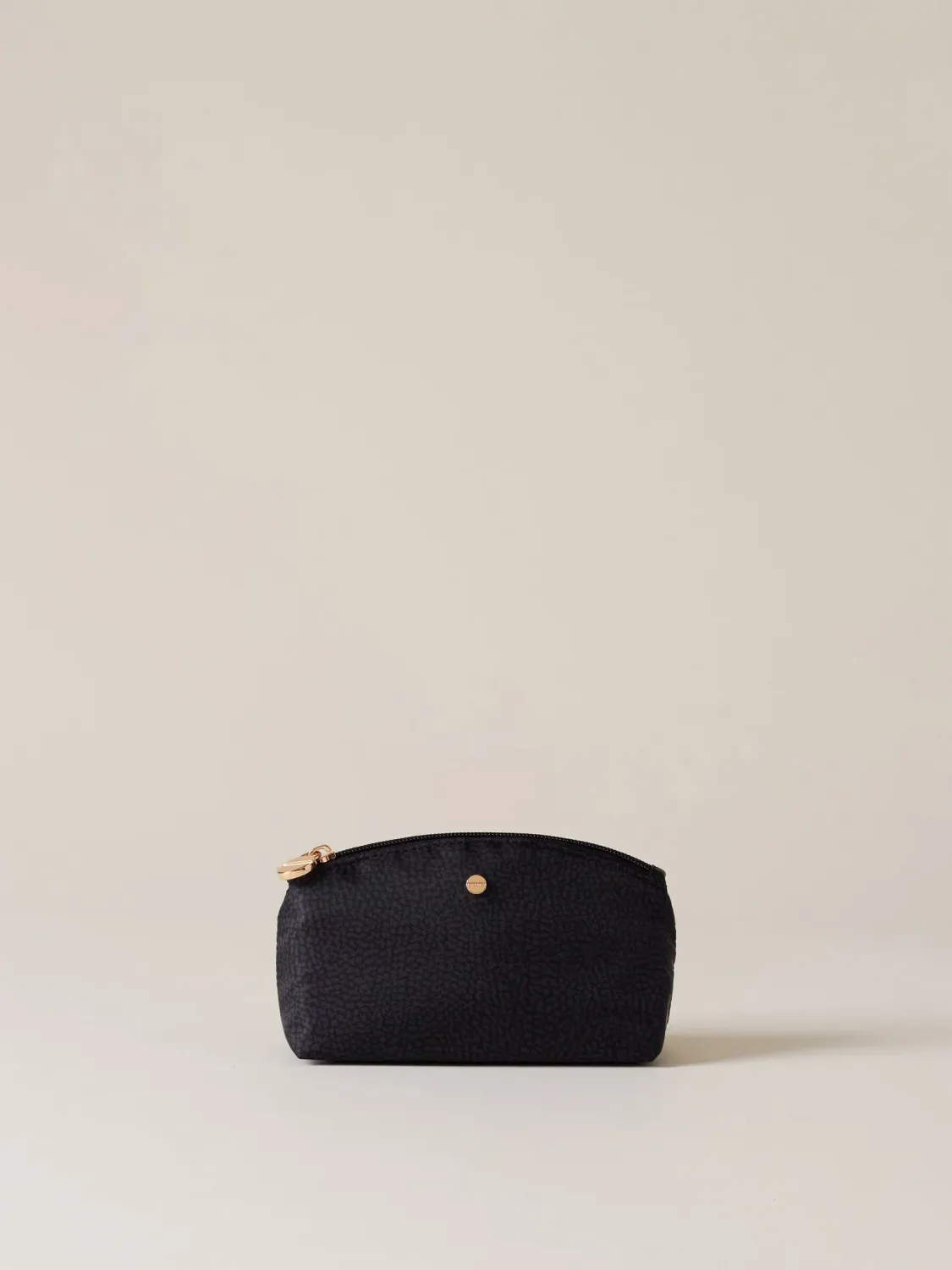 BORBONESE CLASSICA POUCH SMALLPORTATUTTO DI TESSUTO RICICLATO OP DARK BLACK