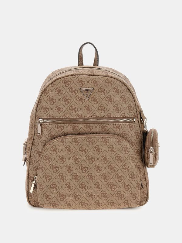 GUESS Zaino Power Play con portamonete Latte Logo Beige