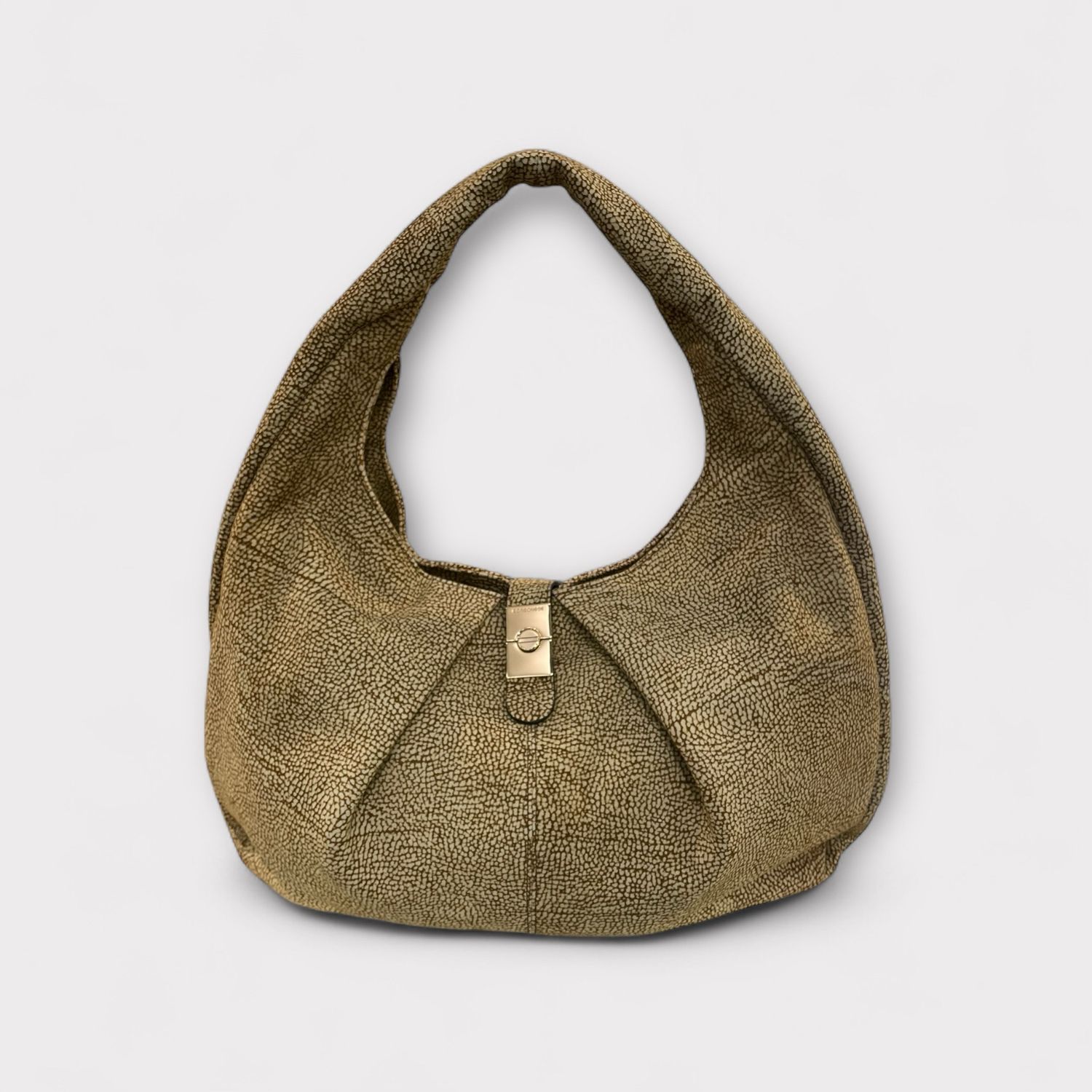BORBONESE HOBO BAG GRANDE Borsa a Spalla di Camoscio OP