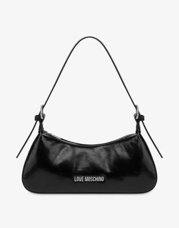 LOVE MOSCHINO Borsa a spalla in tessuto morbido Nero LOVE MOSCHINO Borsa a spalla in tessuto morbido Nero