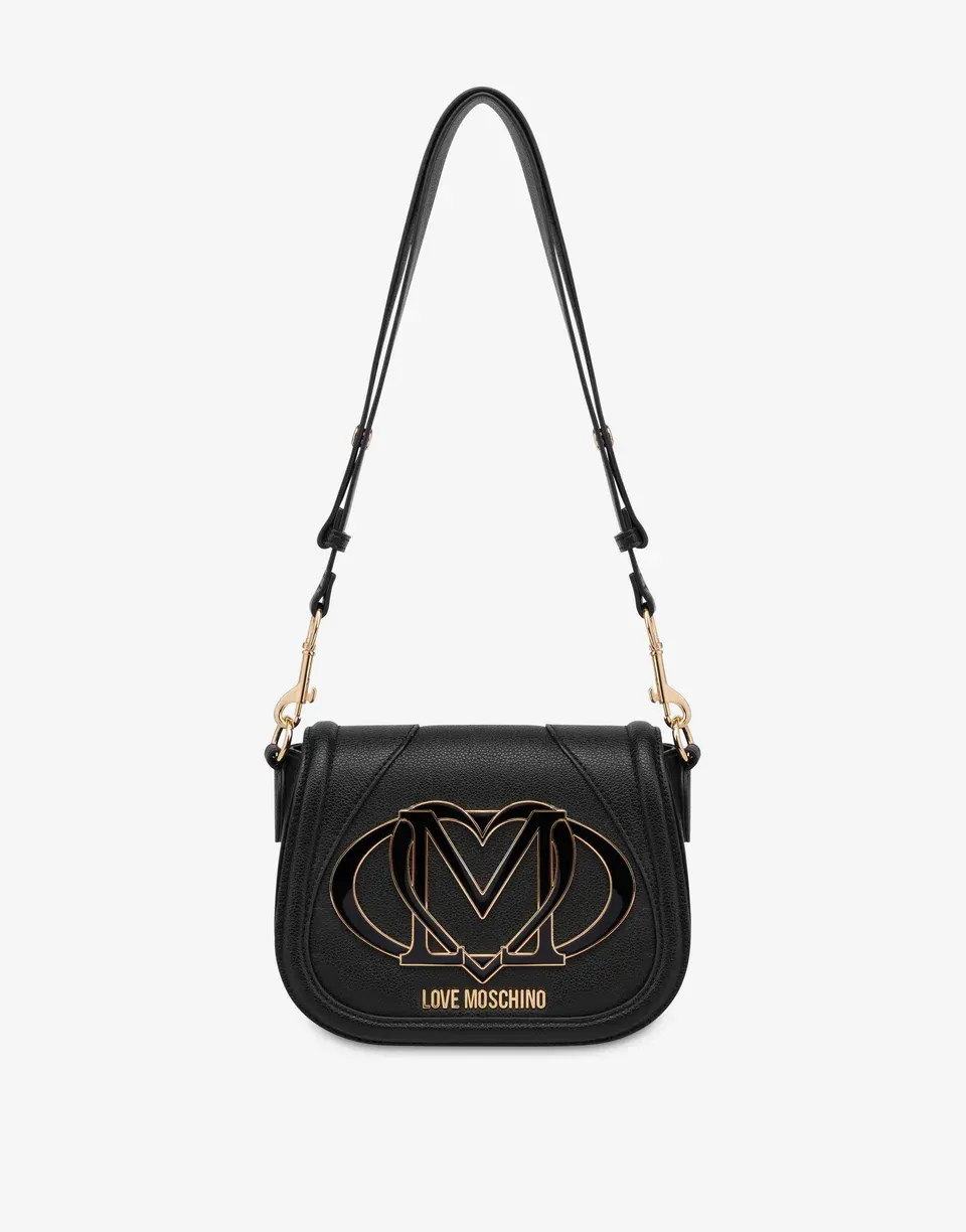 Borsa Love Moschino a spalla con maxi logo nero Borsa Love Moschino a spalla con maxi logo nero