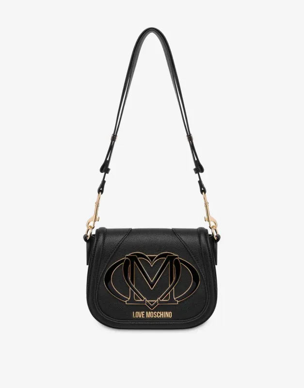 Borsa Love Moschino a spalla con maxi logo nero Borsa Love Moschino a spalla con maxi logo nero