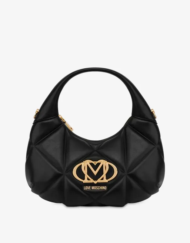 Hobo bag Love Moschino trapuntata Embossed nero Hobo bag Love Moschino trapuntata Embossed nero