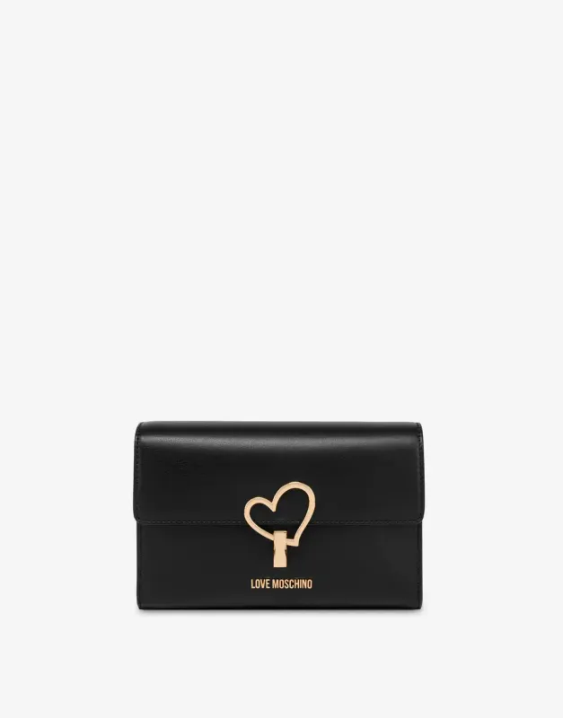 Borsa a tracolla Love Moschino in tessuto morbido nero Borsa a tracolla Love Moschino in tessuto morbido nero