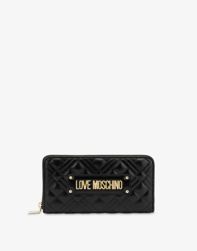 Portafoglio Love Moschino trapuntato con logo Nero Portafoglio Love Moschino trapuntato con logo Nero