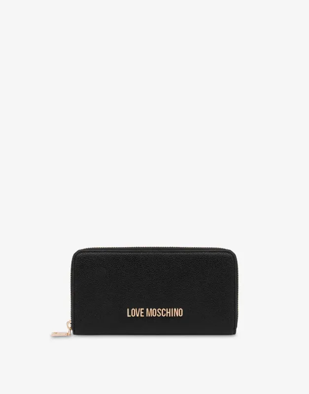 Portafoglio Love Moschino zip around Lettering Logo nero Portafoglio Love Moschino zip around Lettering Logo nero