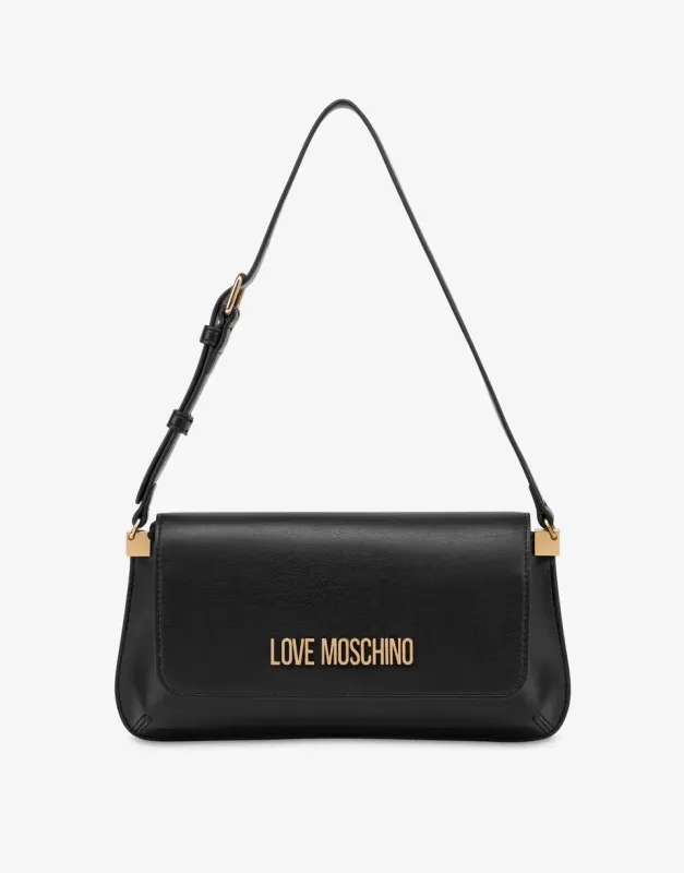 Borsa piatta a spalla Love Moschino Lettering Logo nero Borsa piatta a spalla Love Moschino Lettering Logo nero