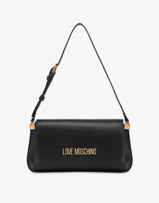 Love Moschino Borsa piatta a spalla Lettering Logo nero Love Moschino Borsa piatta a spalla Lettering Logo nero