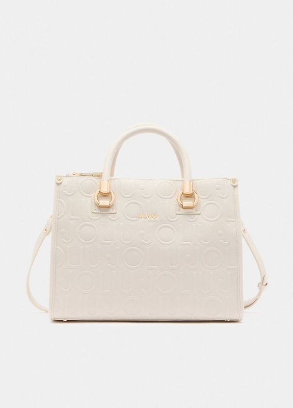 Borsa satchel media con logo Liu Jo Bianco Borsa satchel media con logo Liu Jo Bianco