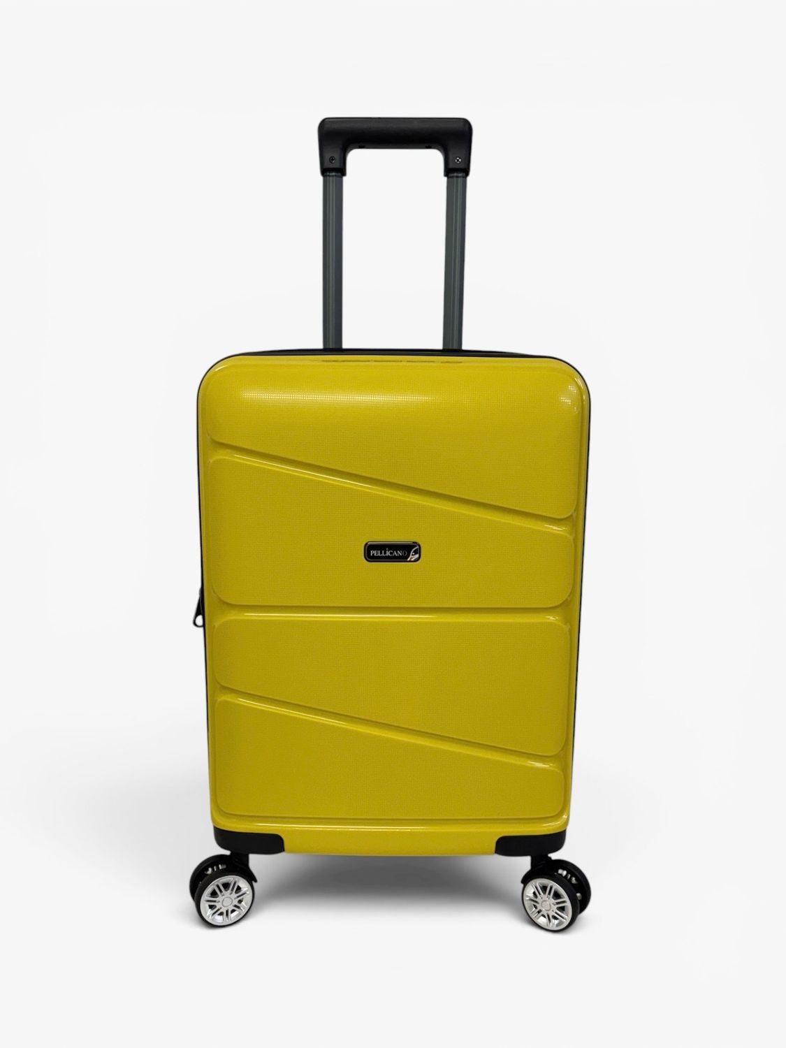 New Pop Pellicano Trolley Bagaglio a Mano 4 ruote Espandibile Ultra Flex Giallo