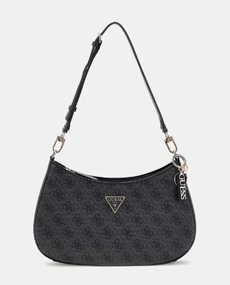 GUESS Borsa a spalla noelle 4g logo coal logo nero