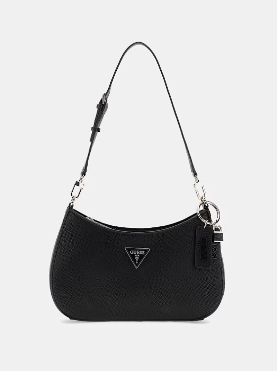 GUESS Borsa a spalla noelle saffiano nero GUESS Borsa a spalla noelle saffiano nero