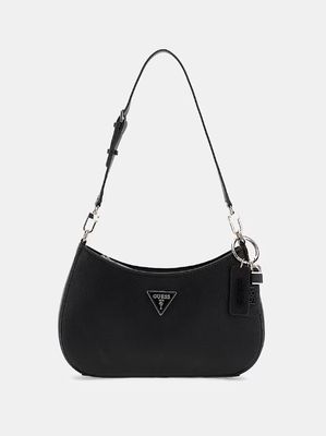 GUESS Borsa a spalla noelle saffiano nero
