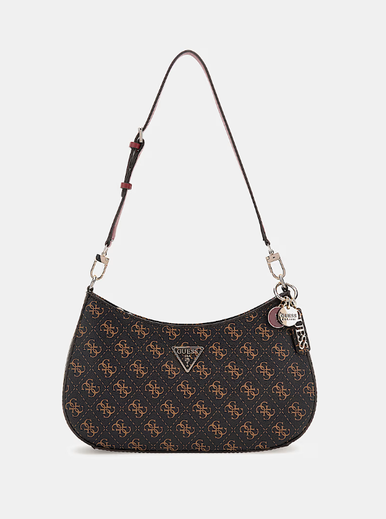 GUESS Borsa a spalla noelle 4g logo marrone GUESS Borsa a spalla noelle 4g logo marrone