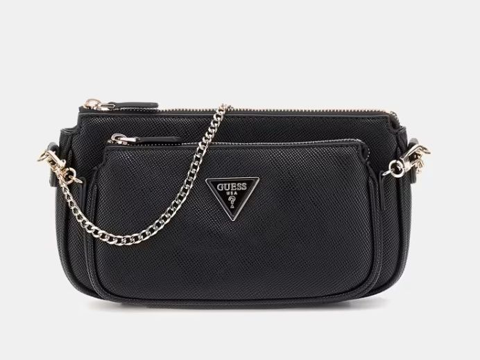 GUESS Mini tracolla Noelle saffiano Noelle nero