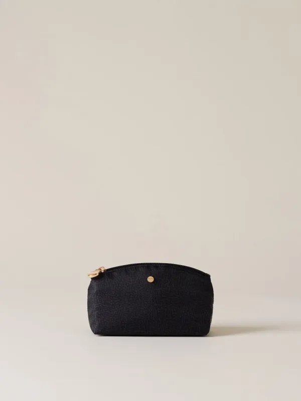 BORBONESE CLASSICA POUCH SMALLPORTATUTTO DI TESSUTO RICICLATO OP DARK BLACK BORBONESE CLASSICA POUCH SMALLPORTATUTTO DI TESSUTO RICICLATO OP DARK BLACK