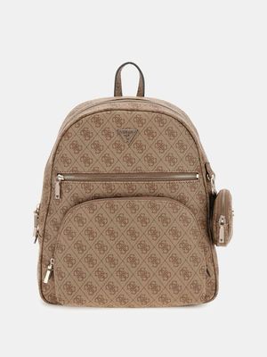 GUESS Zaino Power Play con portamonete Latte Logo Beige GUESS Zaino Power Play con portamonete Latte Logo Beige