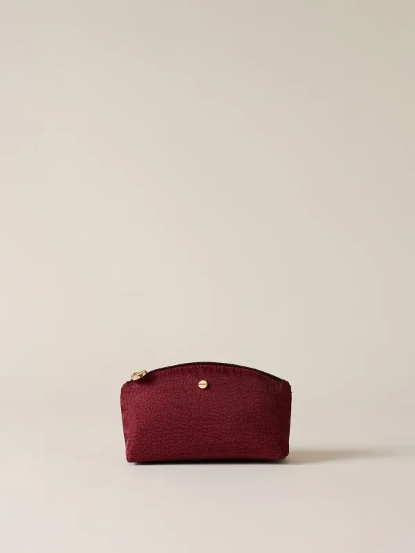 BORBONESE CLASSICA POUCH SMALLPORTATUTTO DI TESSUTO RICICLATO OP MERLOT