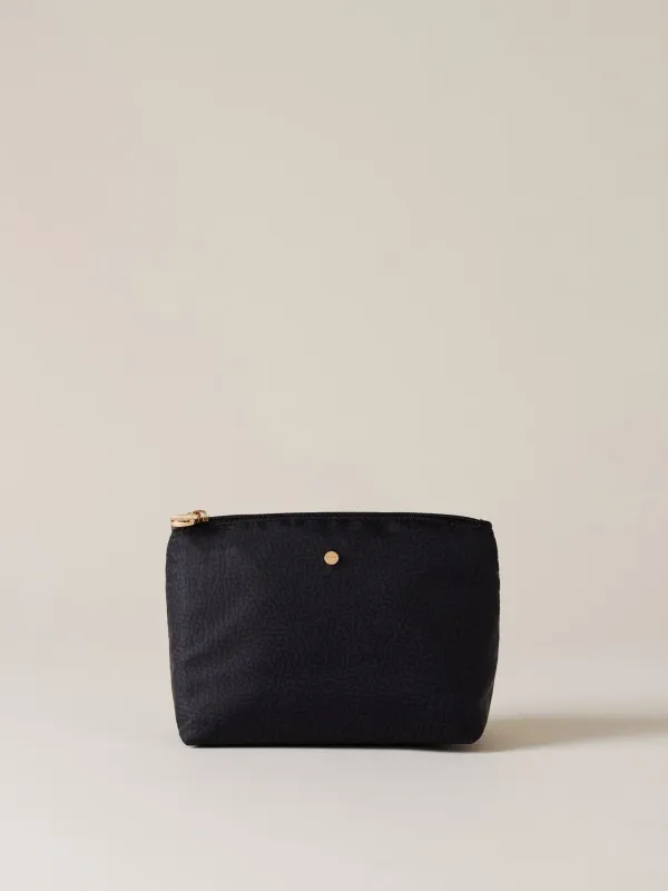 BUSTINA CLASSICA MEDIUM PORTATUTTO DI TESSUTO RICICLATO OP DARK BLACK BUSTINA CLASSICA MEDIUM PORTATUTTO DI TESSUTO RICICLATO OP DARK BLACK