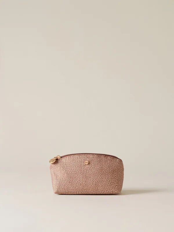 BORBONESE CLASSICA POUCH SMALLPORTATUTTO DI TESSUTO RICICLATO OP MAUVE