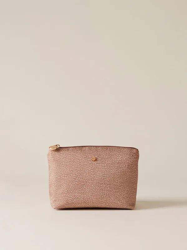 BUSTINA CLASSICA MEDIUM PORTATUTTO DI TESSUTO RICICLATO OP MAUVE