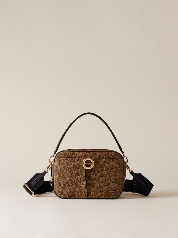 BORBONESE TULIP BORSA CAMERA CASE TRACOLLA DI TELA RIVESTITA OP