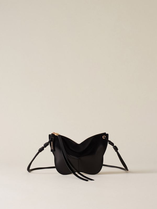 BORBONESE BORBOLETA  MINI BAG IN PELLE DI VITELLO NERA