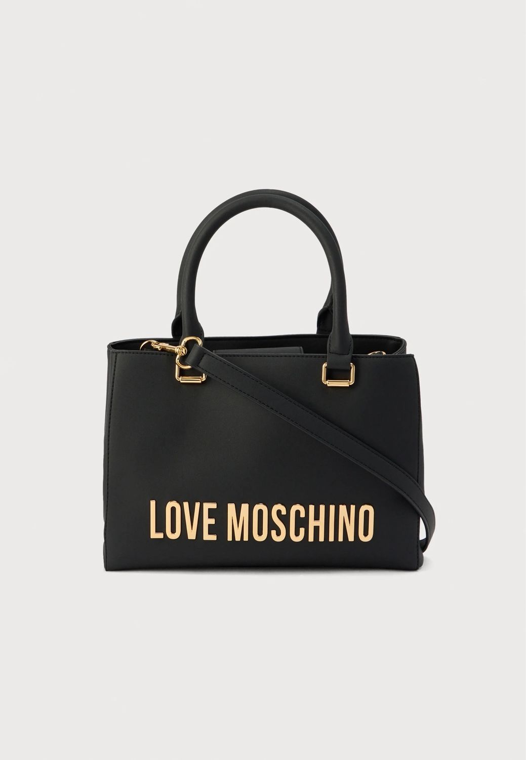 Love Moschino Borsa Lettering 2 manici black gold Love Moschino Borsa Lettering 2 manici black gold