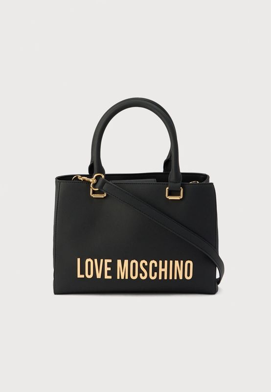 Love Moschino Borsa Lettering 2 manici black gold
