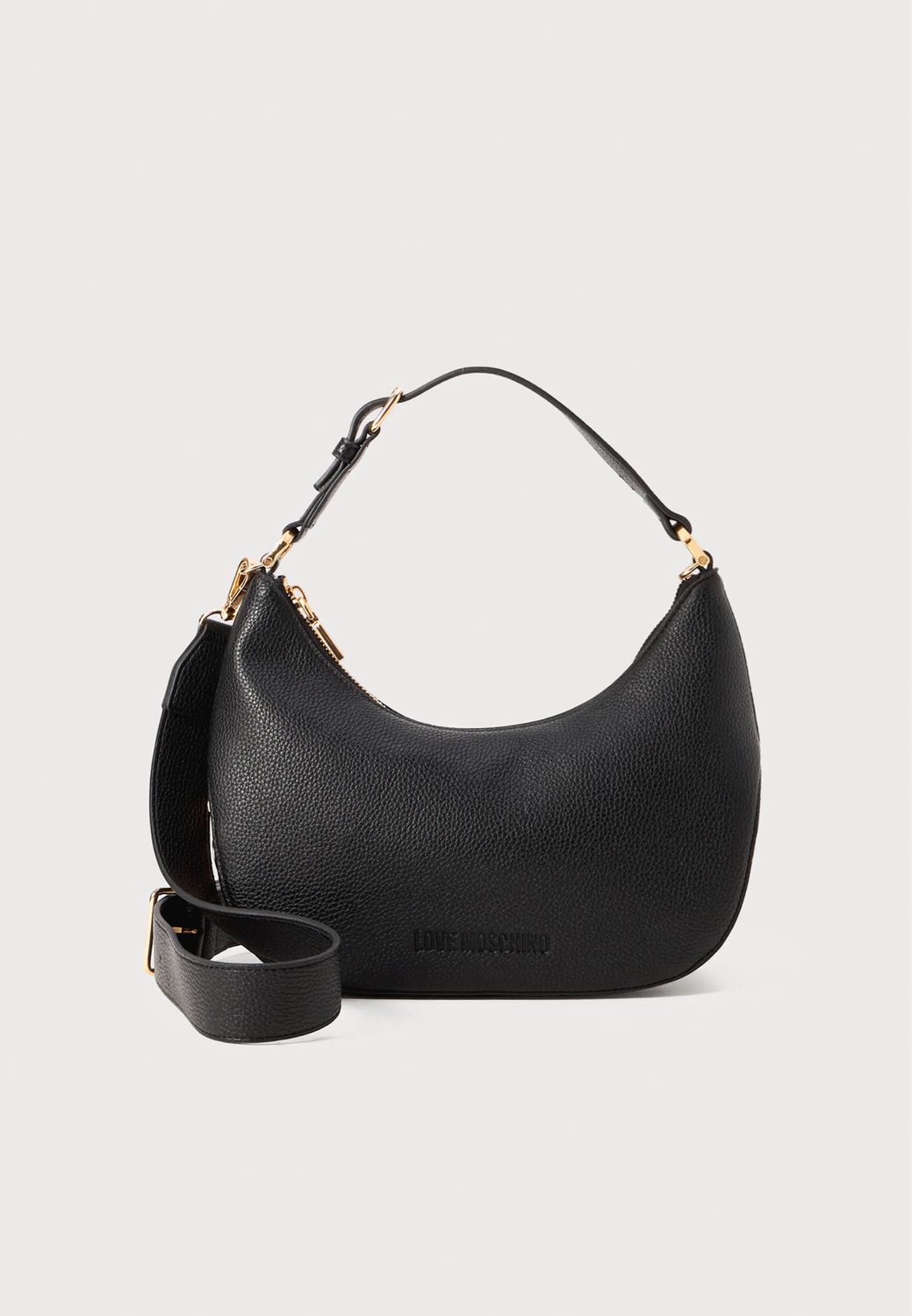 Love Moschino Borsa mezza luna a tracolla Black Gold