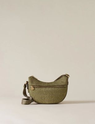 BORBONESE HOBO LUNA MINI Tracolla di Tessuto Riciclato OP Olive BORBONESE HOBO LUNA MINI Tracolla di Tessuto Riciclato OP Olive