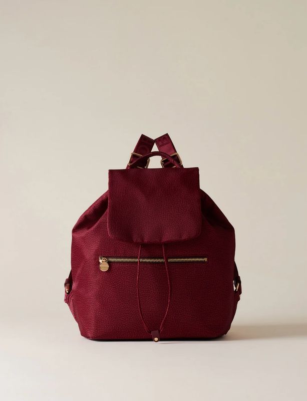 BORBONESE ZAINO MEDIUM Borbonese OP Garnet Bordó